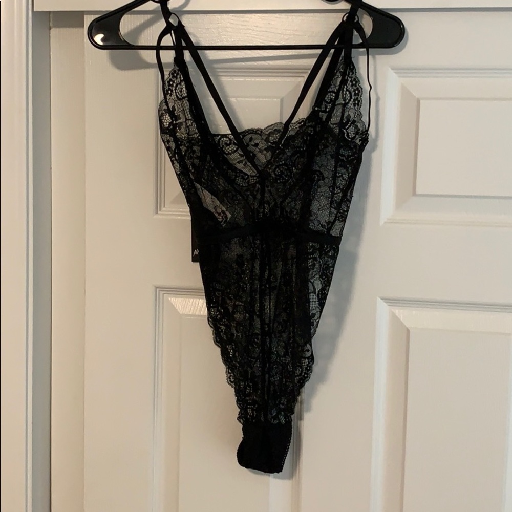 Strappy Lace High Leg Bodysuit